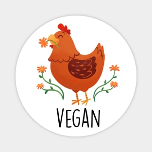 Peaceful Vegan Chicken Magnet